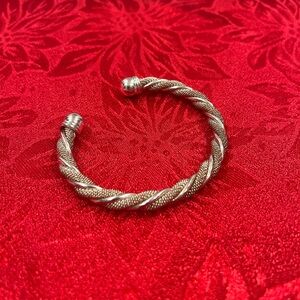 Sterling silver twisted cuff bracelet